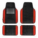 FH Group F14407RED Universal Fit Premium Carpet Red Automotive Floor Mats fits Most Cars, SUVs, and Trucks with Driver Heel Pad, Full Set