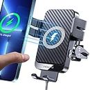 Wireless Car Charger, MOKPR 15W Fast Charging Auto-Clamping Car Phone Holder Wireless Charger Air Vent Car Phone Mount for iPhone15/14/13/13 Pro/12 pro/12/11/X/8, Samsung Galaxy S24/S23/S22/S21/S20