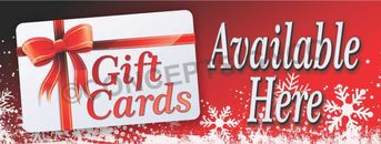 3'x8' GIFT CARDS AVAILABLE HERE BANNER Sign LARGE Certificates Holiday Birthday