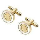 Peora Gold Plated 316L Stainless Steel Classic Cufflinks for Men Formal Business Accessories Gift