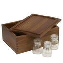 Gourmet Basics by Mikasa Wood Food Storage Container Wood/Glass in Brown | 4.5 H x 11 W x 8 D in | Wayfair 5297957