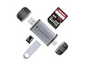 Brand Conquer Metal Body 6 in 1 with OTG, SD Card Reader, USB Type C, USB 3.0 and Micro USB, For Memory Card | Portable Card Reader | Compatible With TF, SD,Micro SD,SDHC, SDXC, MMC,RS-MMC, Micro SDXC