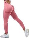Memoryee Leggins Mujer Mallas Push Up Sin Costuras Pantalones Deportivos Anticeluliticas Alta Cintura Elásticos Reducir Vientre Leggings Yoga Fitness/B-Bean Paste Pink/XS