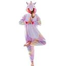 Spooktacular Creations Unisex Adult Pajama Plush jumpsuit One Piece Unicorn Animal Costume (M)
