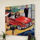 Marmont Hill Automobile Showroom - Wrapped Canvas Print Metal in Orange/Red | 40 H x 40 W x 1.5 D in | Wayfair MH-RETR-322-C-40