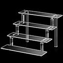 Grarry Perfume Stand Organizer, 12” Display Risers, Acrylic Display Shelf for Cologne Makeup Lotion, Risers for Display, Clear Acrylic Shelves, 4 Tier Acrylic Stand Risers for Wedding Party Birthday