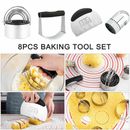 S/Steel Baking Blender Dough Cutter 8pcs Set Tools Kitchen Pastry Biscuit