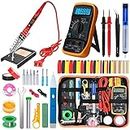 Electronics Soldering Iron Kit, 80W LCD Digital Soldering Gun with Adjustable Temperature Controlled and Fast Heating Ceramic Thermostatic Design, 24pcs Solder Kit Welding Tool