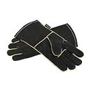 OLSON DEEPAK Leather Heavy Duty Heat Resistant Safety Gauntlet Gloves,Used for Welding,Fireplace,Oven,Woodburner,Stoves,BBQ,1pair