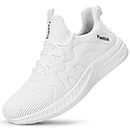 Feethit Womens Slip On Running Shoes Non Slip Walking Shoes Lightweight Gym Fashion Sneakers, A-white, 9