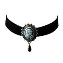 JJTZX Victorian Black Velvet Lace Cameo Choker Gothic Lady Cameo Necklace Gift Her (Black Cameo)