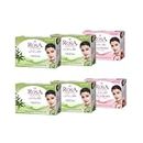 ROSA Transparent Soap Combo of 2 Strawberry and 4 Neem | For Women & Men | For soft and smooth skin | Pack of 6 | Each Pack 100g
