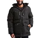 CANADA WEATHER GEAR Men's Winter Jacket – Heavyweight Puffer Jacket – Casual Coat for Men (M-XXL), Raven Black, Large