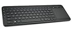 Microsoft All-in-One Media Keyboard - Comfortable, Multi-Media Ergonomic Keyboard with Bluetooth and Trackpad (English), black