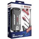 Bosch Automotive C3 Caricabatterie Intelligente e Automatico 6 V-12 V / 3.8 A, Nero/Rosso, ‎7.49 x 5.21 x 18.01 cm, 710 g