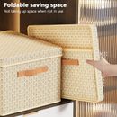 Foldable Storage Box w/Lid Clothes Bins Cube Closet Organizer Basket Containers 