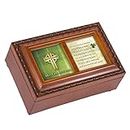 May God Give You Celtic Cross Petite Woodgrain Music Musical Jewelry Box Plays Amazing Grace by Cottage Garden