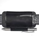 VIPERAED PJ33 Leather Knife Sheaths for Belt, Pocket Knife Holster, Pocket Knife Sheath, Horizontal Leather Knife Belt Holder(Black)