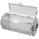 Kichvoe BBQ Rolling Grill Basket Rotisserie Basket Grill Accessory Oven Cage Stainless Steel Grill Roaster Basket For Grilling Accessories-23 * 12CM/9 * 4.7In