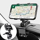 Car Phone Mount, Rotating Dashboard Clip Cell Phone Holder, 360-Degree Rotation Mobile Clip Stand for 4 to 7 inches Smartphones