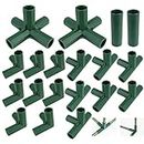 GZkushi 20 pezzi di raccordo per telaio serra, connettori angolari per telaio da giardino, per scaffali da giardino (3 4 5 vie, 16 mm)