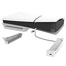 YipuVR Horizontal Stand for PS5 Slim,Base Stand Accessories for Playstation 5 Slim Disc & Digital Edition with 4-Port USB Hub,PS5 Slim Holder with 3 Charging Port & 1 Fast Charging for Contoller