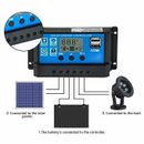10A/20/30A PWM Solar Charge Controller 12V 24V Auto Dual USB Solar Panel Charger