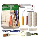 MAXMAN Paint Roller Kit,Paint Tray,Paint Brush,9 InPutty Knife,ch 4 Inch Roller Frames,12-Piece Home Painting Supplies for DIY Indoor and Outdoor Painting