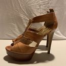Zapatos de bombeo de tacón alto para mujer Michael Kors talla 7,5 marrón [D7]