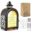WOODEXPE Sympathy Gift Memorial Gift for Loss of Loved One Memorial Lantern with Flickering LED Candle and Remote Control (Black)