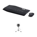 Logitech MK850 Performance Wireless Keyboard and Mouse Kit with Blue Snowball USB Co 920-008219