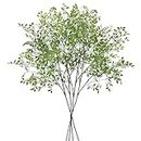 CEWOR Artificial Plants Faux Greenery 4pcs Branches for Vase, 43.3 Inch Green Nandina Long Steams for Tall Vase, Fake Plants Spring Steams for Wedding Garden Office Home Décor