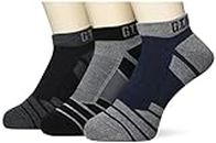 Gunze GH041 Men's Socks GT Hawkins Durable, 3 Pairs Set, Sneaker Length, Strong Deodorizing, A Assortment, 33-37 US