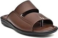 REEV XAVIER INTERNATIONAL Men's Synthetic Leather Sandal | Brown |9 |R-2043-BROWN-9|
