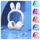Auriculares LED RGB plegables oreja de conejo Bluetooth 5.0 inalámbricos niños niñas