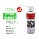 2x Compressed Air Duster Can 450ml for Notebook PC Keyboard