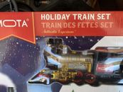 MOTA BRAND HOLIDAY TRAIN SET WITH LIGHTS  SOUNDS UNUSED HOLIDAY READY!