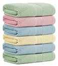 Aibaser Towels- Viscose Made from Bamboo Cotton Bath Towels-27x54inch - Natural, Ultra Absorbent Towels for Bathroom (6 Piece Set)