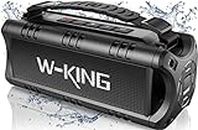 W-KING 30W Enceinte Bluetooth Puissante, Portable Puissant Haut Parleur Speaker, 24 Heures d’Autonomie en Lecture, Enceinte de Chantier, Baffle Bluetooth avec NFC, Carte TF, Clé USB, AUX