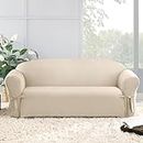 SureFit Duck Sofa One Piece Slipcover, Relaxed Woven Fit, 100% Cotton, Machine Washable, 1 Count (Pack of 1), Natural