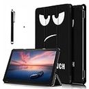 Folding Stand Case for 10.1 Inch All-New Amazon Fire HD 10 / Fire HD 10 Plus Tablet (11th Gen,2021 Release) - Slim Waterproof Cover with Auto Wake/Sleep, Touchscreen Capacitive Pen, Big Eyes