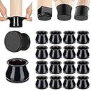 Aneaseit Chair Leg Floor Protectors - 2" x 16 pcs Black - Felt Bottom Silicone Pads for Hardwood Floors & Furniture Feet - Rubber Caps for Chairs - Large