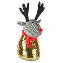 Nicola Spring 1x Reindeer Christmas Door Stop - Fabric Decorative Xmas Themed Draught Door Stop Set