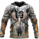 ETFZHYP Moose Hunting Camo 3D Print Men Hoodies/Sweatshirt Harajuku Hooded Pullovers Unisex Streetwear Hoodies M