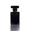 30ML Glass Refillable Perfume Bottle, Portable Square Cologne Empty Atomizer Bottle for Travel (Black)