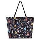 Disney Mickey and Stitch Tote bag - Girls, Boys, Teens, Adults - Mickey Minnie Mouse, Stitch, Classic Canvas Tote Travel Bag, Black, One Size