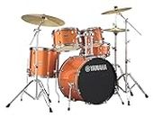 Yamaha Rydeen 5-Piece Drum Set With 20" Bass Drum, Floor Tom, 2 Toms With Ball Clamp And Wood Snare Drum, Orange Glitter