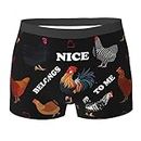 Wizfuyq Rooster Pattern Men'S Underwear Briefs Moisture-Wicking Breathable Stretch Chicken Boxer Briefs L