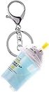 PULABO Miniature Bubble Tea Key Chain Simulation Car Keychain Acrylic Bubble Tea Pearl Milk Key Ring Gift Accessories Bag Pendantblue Durable