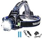 High Power 18650 Headlamp Cree Xm-L T6 Led Headlamps Hunting Headlight Bicycle Camping Head Torch Light Led Head Lamp With Batteries, Plastic, 1800 Lumen
